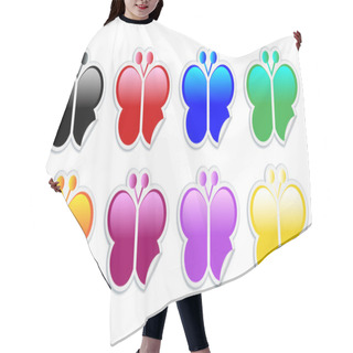Personality  Butterfly Peel-Off Stickers, Gloss Hair Cutting Cape
