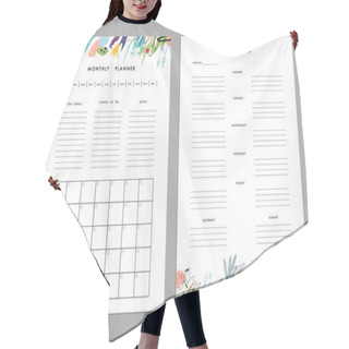 Personality  Monthly Planner Plus Weekly List Templates. Hair Cutting Cape