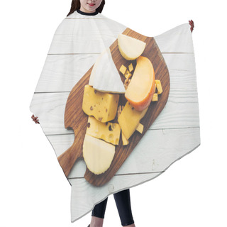 Personality  Assorted Types Of Cheese On Cutting Board Hair Cutting Cape