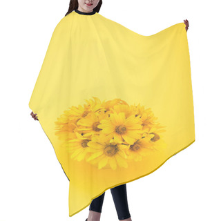 Personality  Beautiful Yellow Flowers Hair Cutting Cape