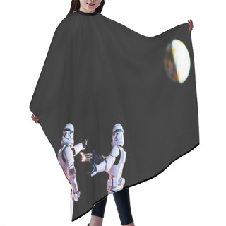 Personality  White Imperial Stormtroopers On Black Background With Planet Earth Hair Cutting Cape