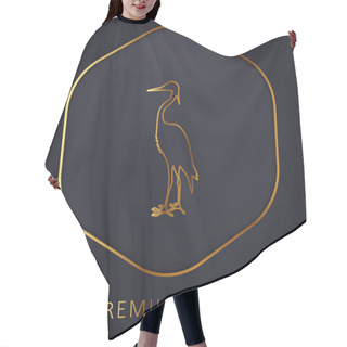 Personality  Bird Crane Shape Golden Line Premium Logo Or Icon Hair Cutting Cape