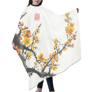 Personality  Plum Blossoms On A Light Background Hair Cutting Cape