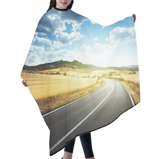 Personality  Asphalt Road In Tuscany Italy Hair Cutting Cape