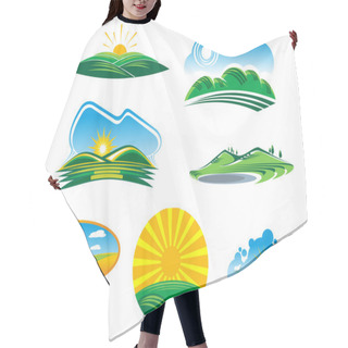 Personality  Set Of Sunny Summer Landscapes Hair Cutting Cape