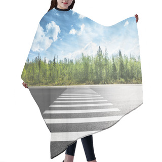 Personality  Asphalt Road In Forest Hair Cutting Cape