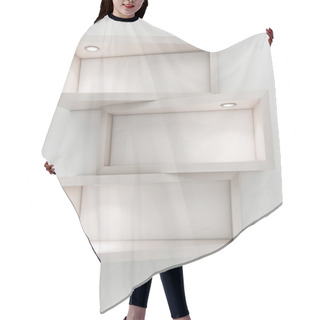 Personality  3d White Shelf With Lights Hair Cutting Cape