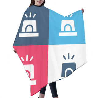 Personality  Alarm Blue And Red Four Color Minimal Icon Set Hair Cutting Cape