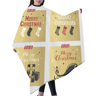 Personality  Christmas Cards Set. Hair Cutting Cape