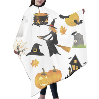 Personality  Halloween Set Icons Hair Cutting Cape