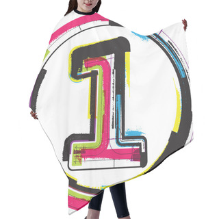 Personality  Colorful Grunge Font NUMBER 1 Hair Cutting Cape