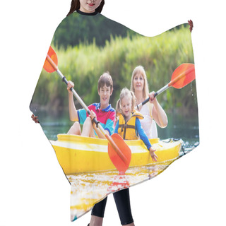 Personality  Family Enjoying Kayak Ride On A River Hair Cutting Cape