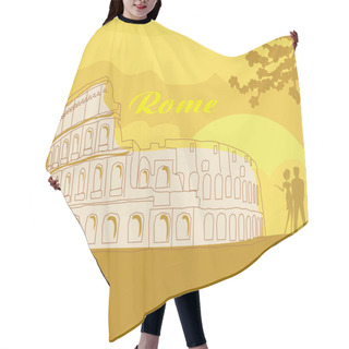Personality  Couple Silhouette In Front Of Colosseum In Rome Hair Cutting Cape