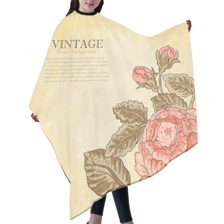 Personality  Vintage Flower On Grunge Background Hair Cutting Cape