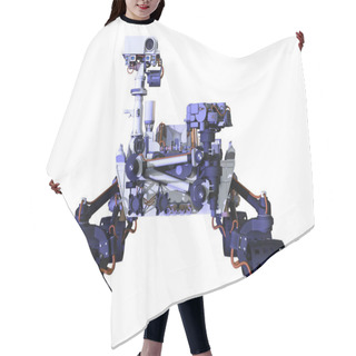 Personality  3D Rendering Mars Rover On White Hair Cutting Cape