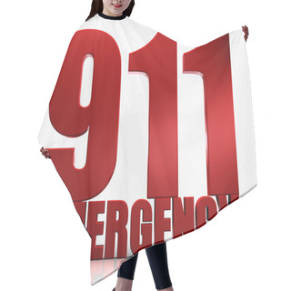 Personality  3d 911 Emergency Text Isolated Over White Background Hair Cutting Cape