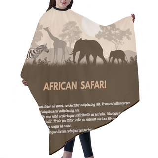 Personality  African Safari Poster Hair Cutting Cape