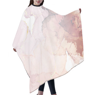 Personality  Pastel Quartz Geode Vector Design Frame.Stylish Taupe Brown Texture Card. Gold Border. Sparkling Gem. Natural Stone.Trendy Wedding Invitation. Dye Splash Style.Alcohol Ink.Isolated And Editable Hair Cutting Cape