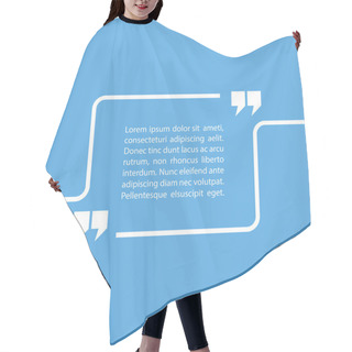 Personality  Quote Text Bubble On Blue Background. Hair Cutting Cape