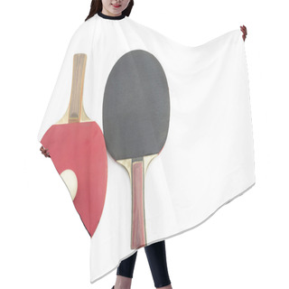 Personality  Two Table Tennis Rackets And A Ball Isolated Hair Cutting Cape