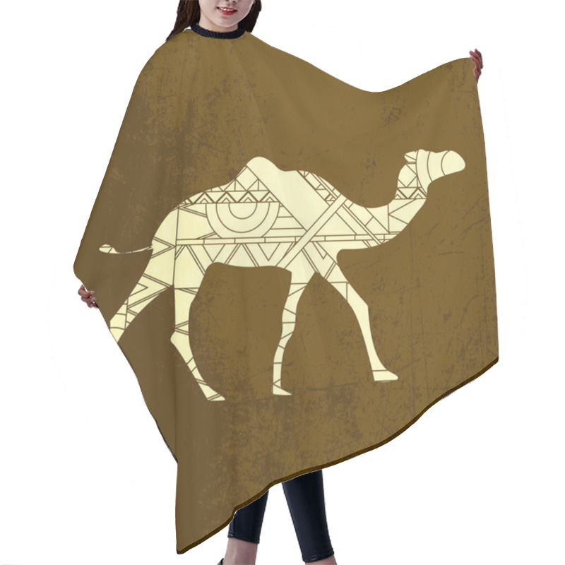 Personality  Camel decorative silhouette ornament - vector illustration hair cutting cape