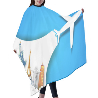 Personality  Airplane Taking In Travel Background Hair Cutting Cape