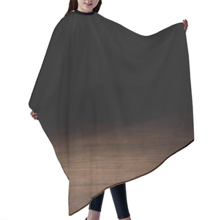 Personality  Brown Striped Wooden Textured Background On Black Hair Cutting Cape