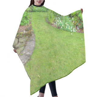 Personality  Landscaped Garden Scene With Stone Edging Hair Cutting Cape