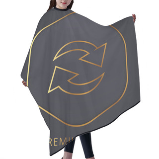 Personality  Actualize Arrows Couple In Circle Golden Line Premium Logo Or Icon Hair Cutting Cape