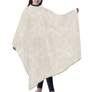Personality  Abstract Seamless Hand-drawn Pattern With Hearts. Hair Cutting Cape