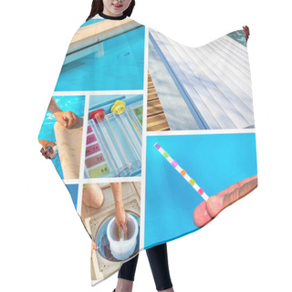Personality  Collage About Maintenance Of A Private Pool Hair Cutting Cape
