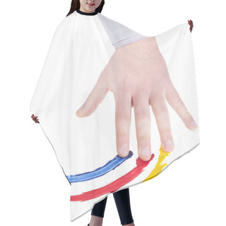 Personality  Hand That Colors On A White Background Hair Cutting Cape