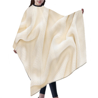 Personality  Full Frame Of Folded White Woolen Fabric Background Hair Cutting Cape