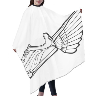 Personality  Track Shoe With Wing Vector Illustration Hair Cutting Cape