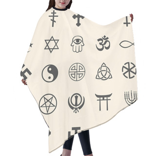 Personality  Vector Set Of Religious Symbols Hair Cutting Cape