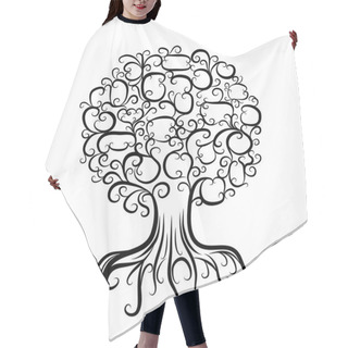 Personality  Ornamental Tree With Roots For Your Design Hair Cutting Cape