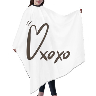 Personality  Hugs And Kisses Inscription Isolated Hair Cutting Cape