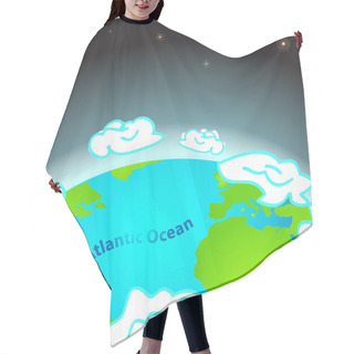 Personality  Illustration Of Atlantic Ocean On Earth Hair Cutting Cape