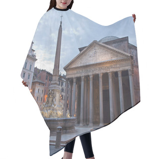 Personality  Rome - Fountain From Piazza Della Rotonda And Pantheon In Morning Hair Cutting Cape