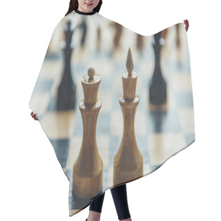 Personality  Chess Figures On Chess Board Hair Cutting Cape