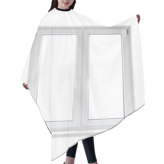 Personality  White Plastic Double Door Window Hair Cutting Cape