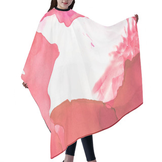 Personality  Red Splashes Of Alcohol Ink On White As Abstract Background Hair Cutting Cape