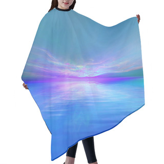 Personality  Colorful Waterscape Hair Cutting Cape