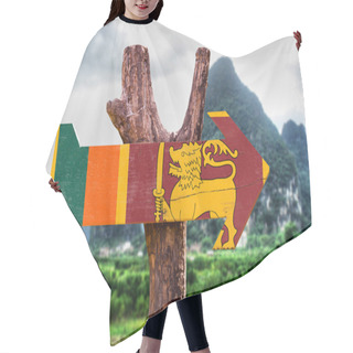 Personality  Sri Lanka Flag Wooden Sign Hair Cutting Cape
