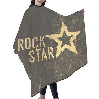 Personality  Rock Star Grunge Icon. With Stained Texture, Vector Hair Cutting Cape