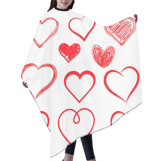 Personality  Vector Hearts Set. Hand Drawn. Hair Cutting Cape