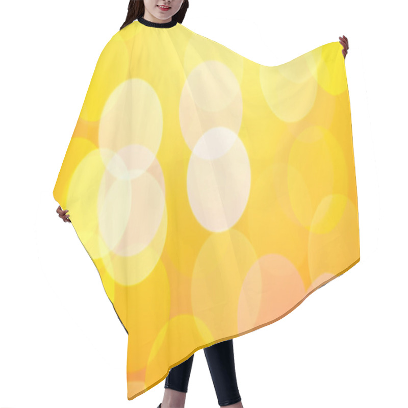 Personality  Abstract sunny bokeh on yellow hair cutting cape