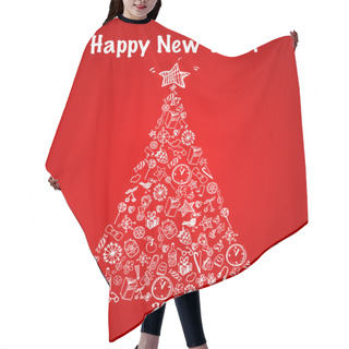 Personality  Abstract Vector Christmas Tree. Hair Cutting Cape