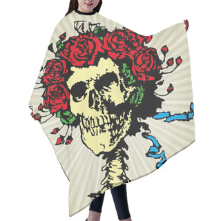 Personality  Skull And Roses Hair Cutting Cape