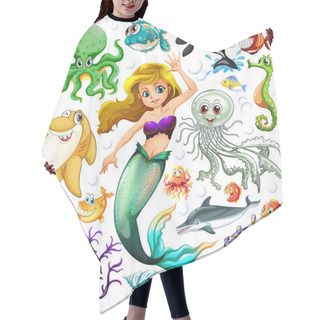 Personality  Different Types Of Sea Animals Illustration Hair Cutting Cape